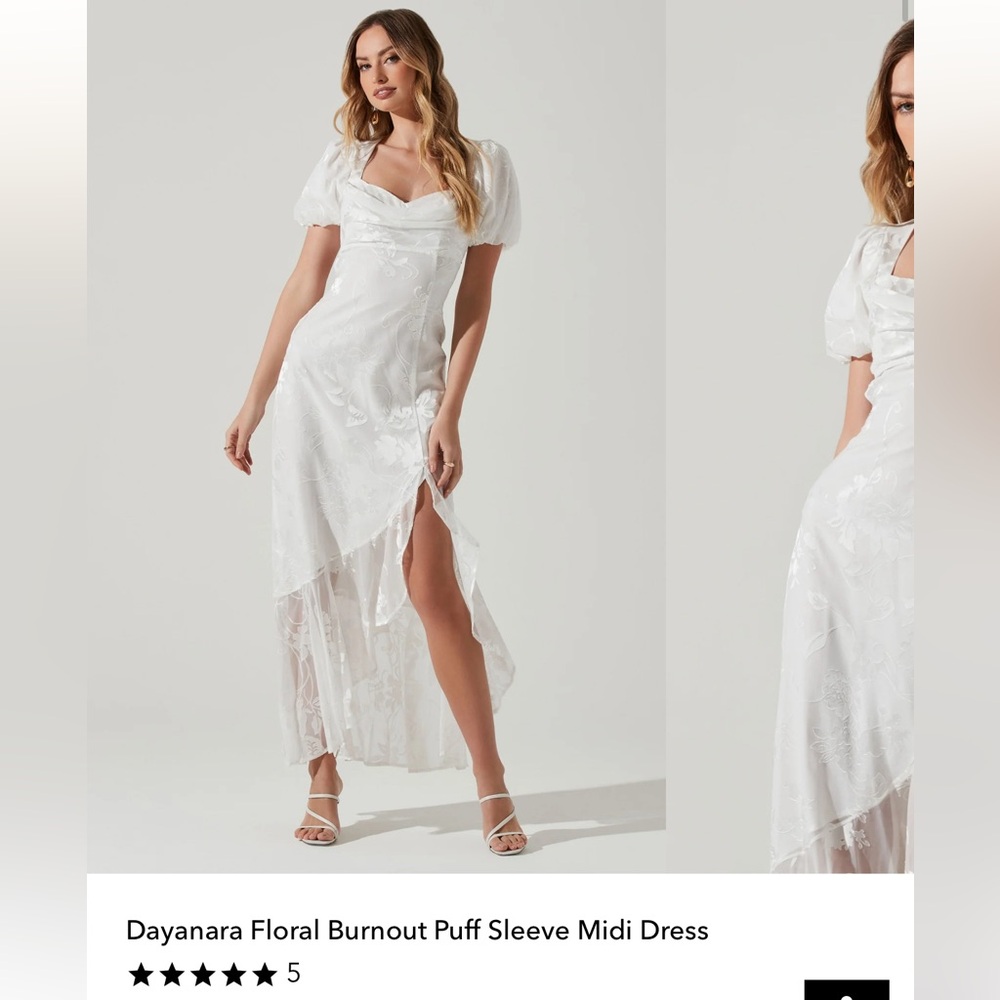 ASTR The Label Dayanara Floral Burnout Puff Sleeve Midi Dress